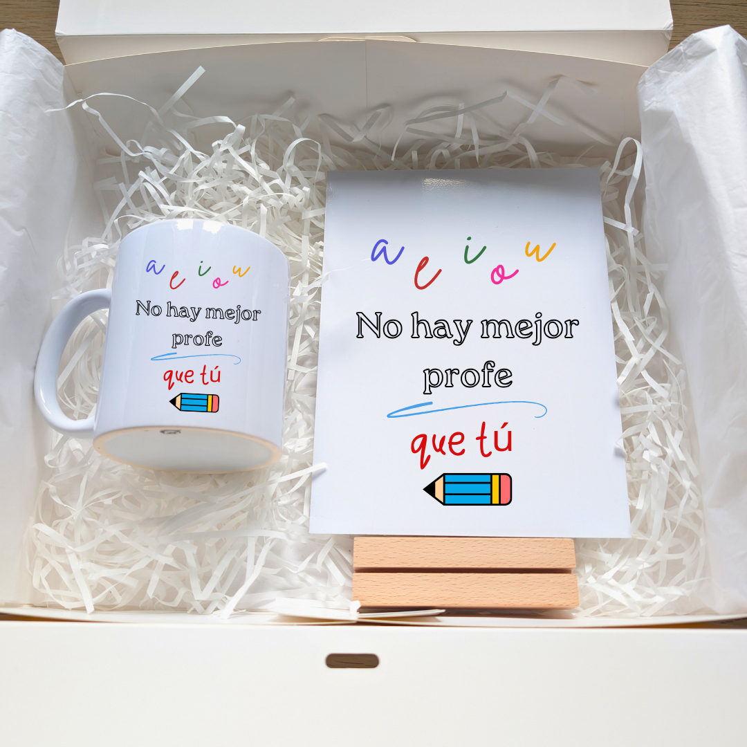 Cajita Foto Vocales (Placa + taza)