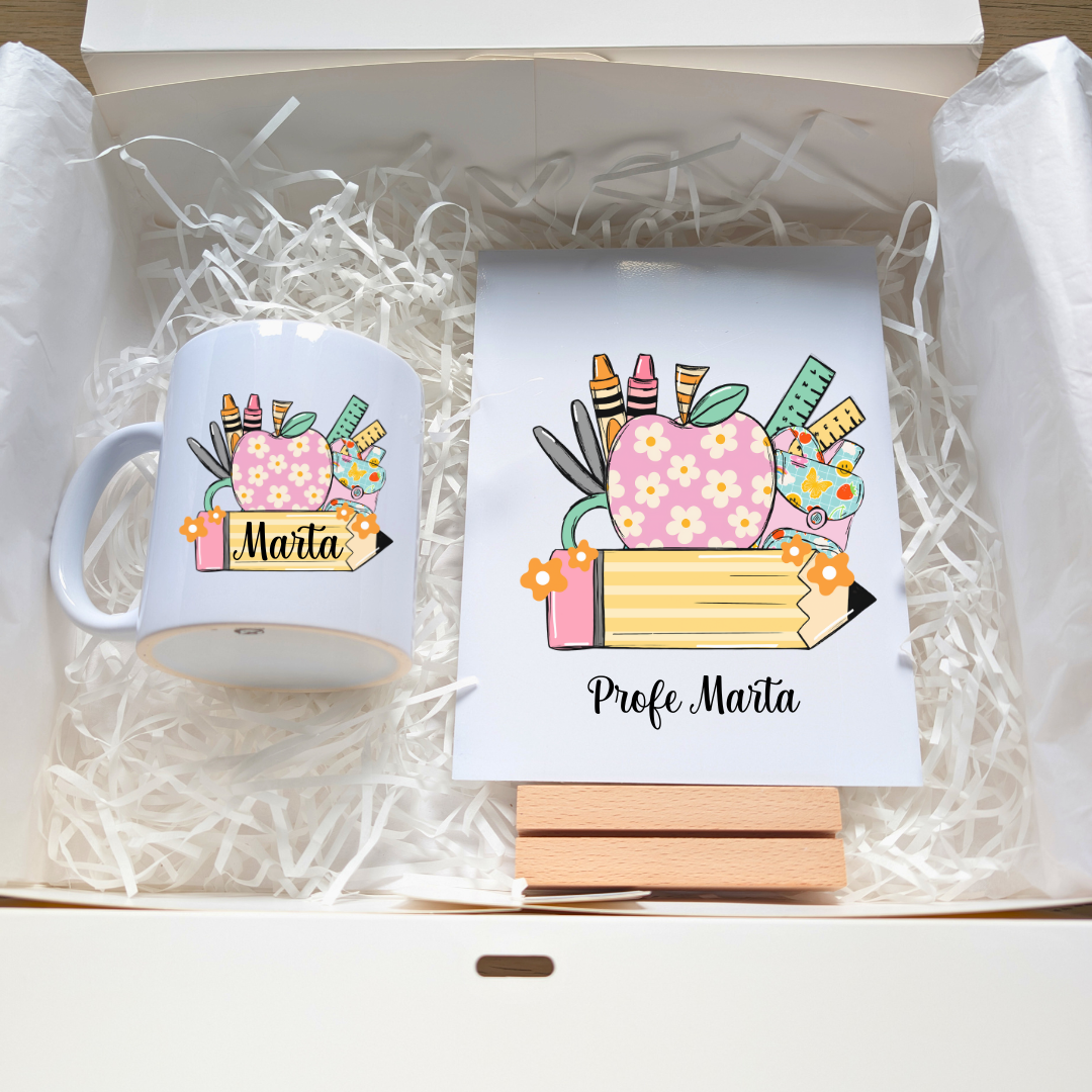 Cajita Foto Manzana (Placa + taza)