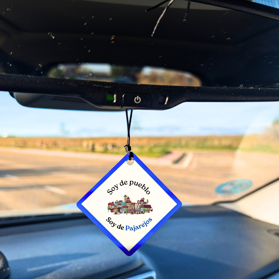 Adorno de Coche Personalizado "Soy de Pueblo" Azul