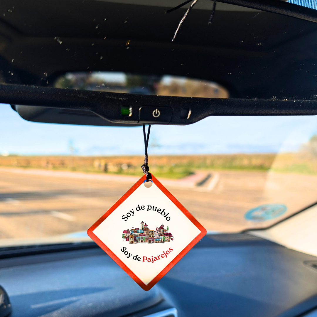 Adorno de Coche Personalizado "Soy de Pueblo" Rojo