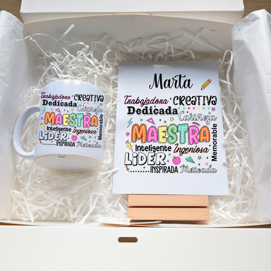 Cajita Foto Maestra (Placa + taza)