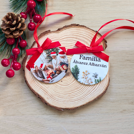 Adorno de Navidad Personalizado por ambas caras