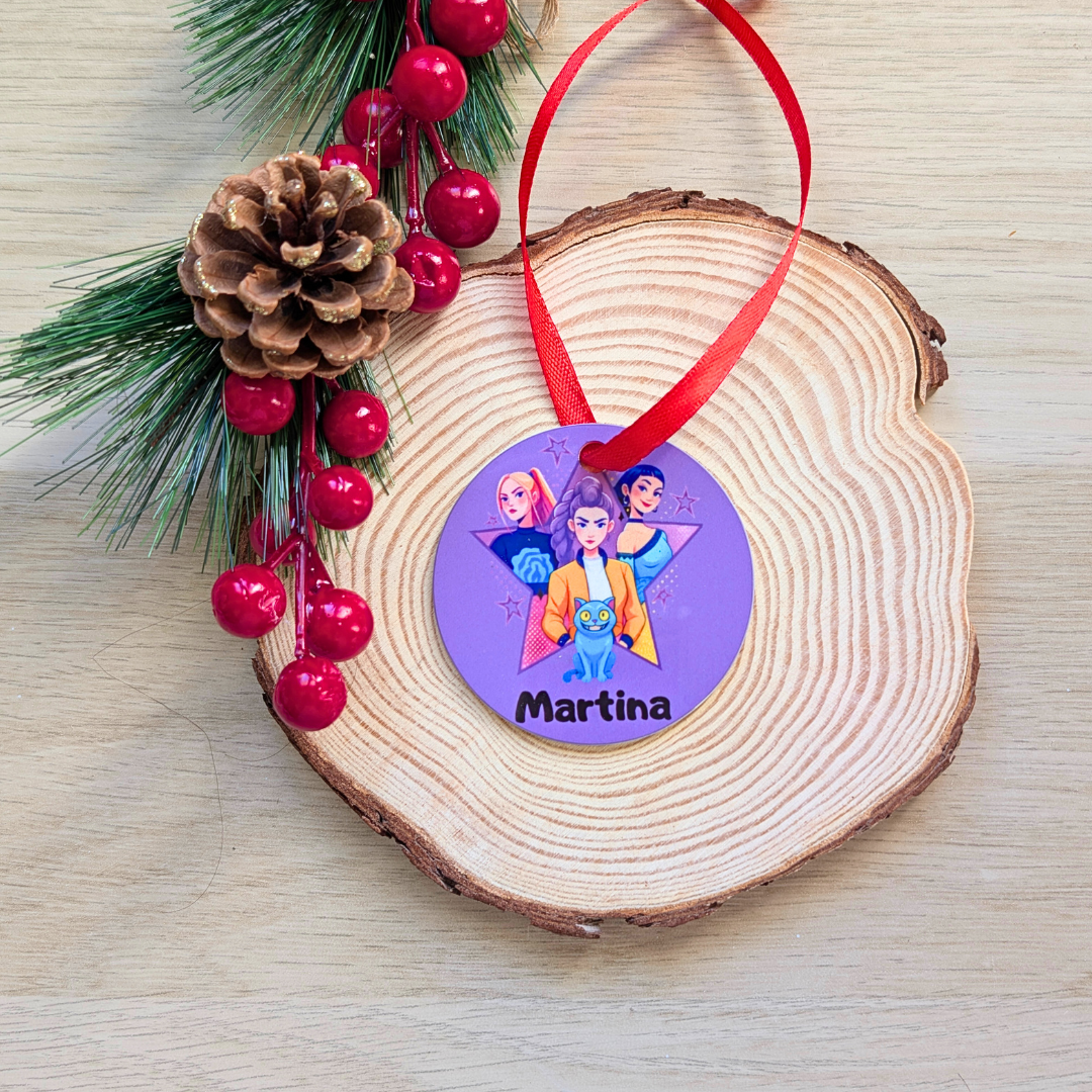 Adorno de Navidad Huntrix - Kpop Blanco Morado