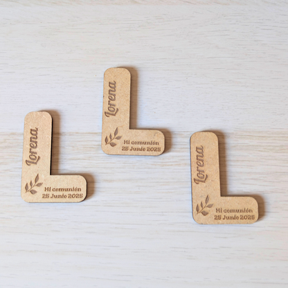 Inicial de madera Personalizada (Imán) - Especial Eventos