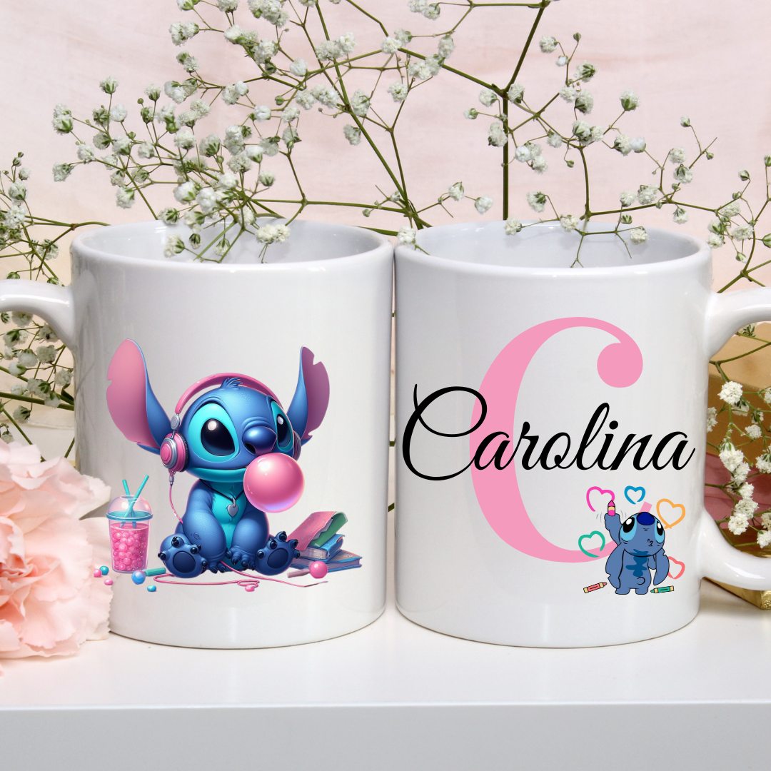 Cajita Stitch (Taza + llavero + Mochila o Tote)