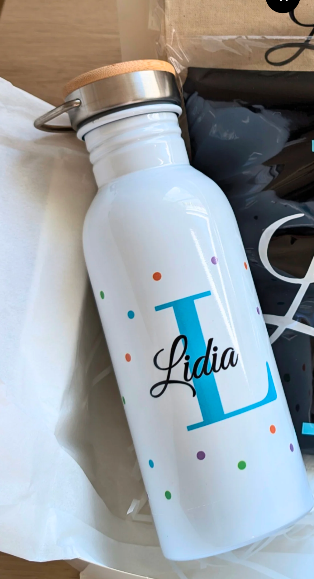 Botella termica  puntitos