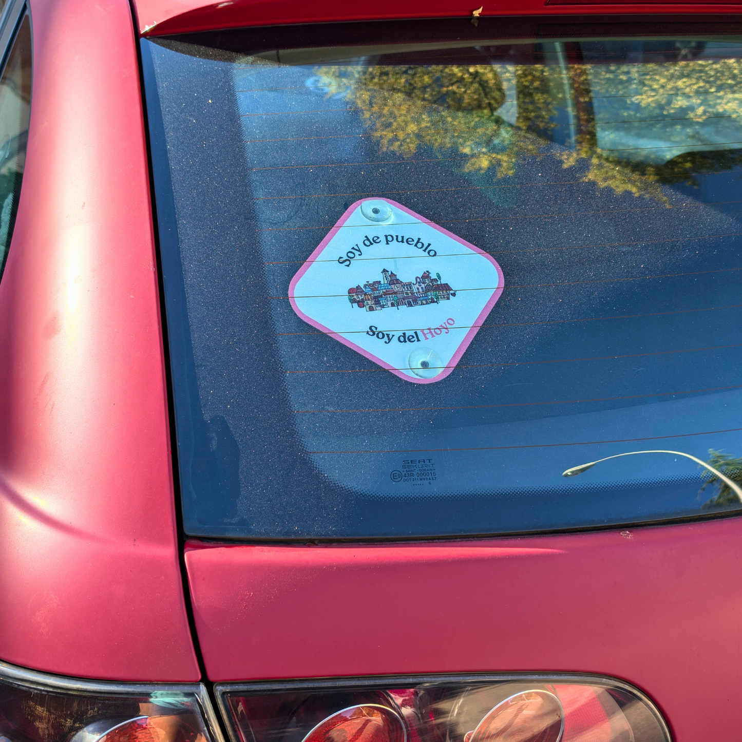 Placa para coche con ventosa – “¿Tú dónde duermes?”