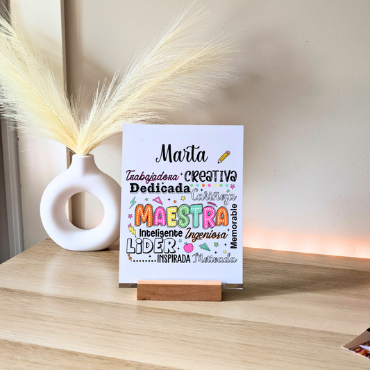 Placa profe- Maestra